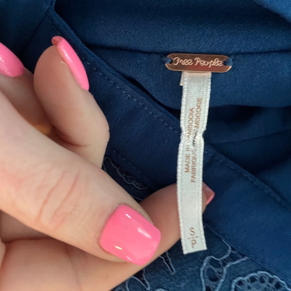 Free People Blue Lace Cocktail Dress EUC Size MD - Picture 4 of 4